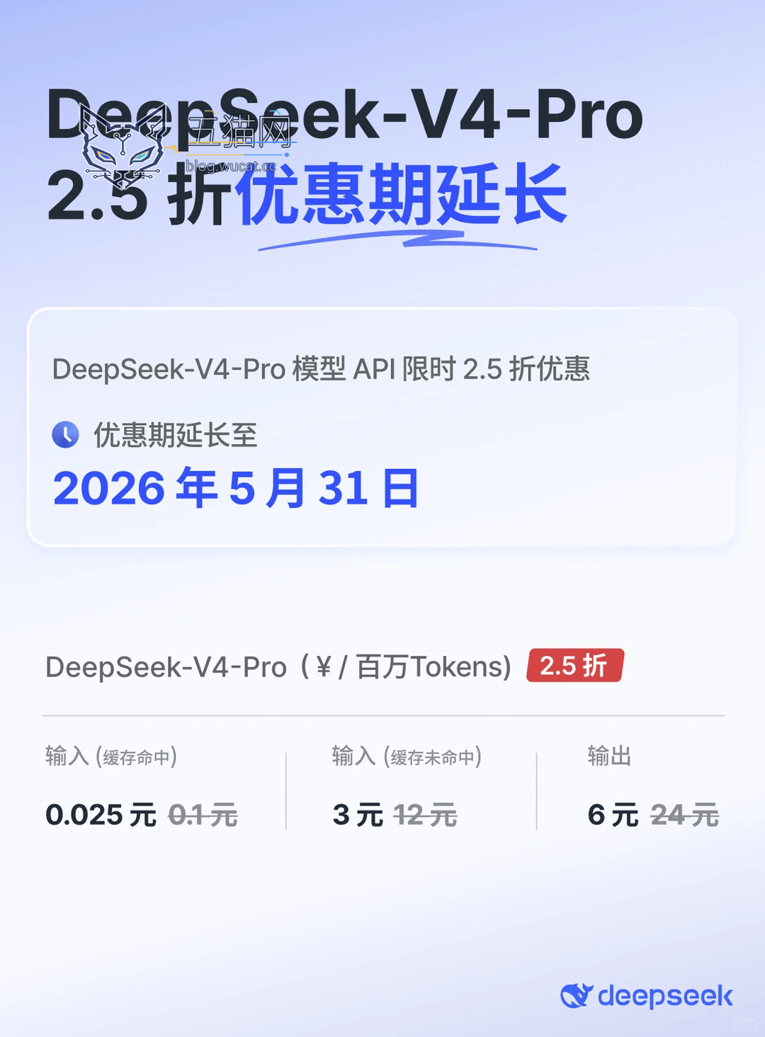 DeepSeek-V4-Pro API 宣布永久降价,调整为原定价的 1/4